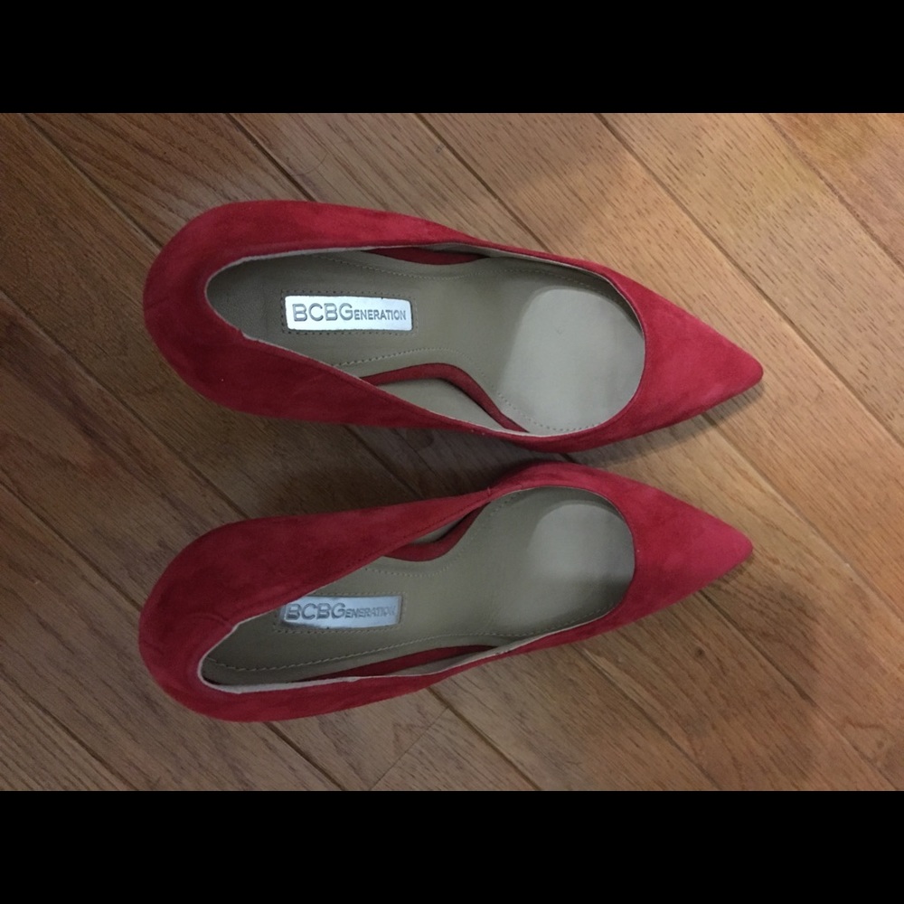 BCBGeneration Red Suede Pumps with 4” heels